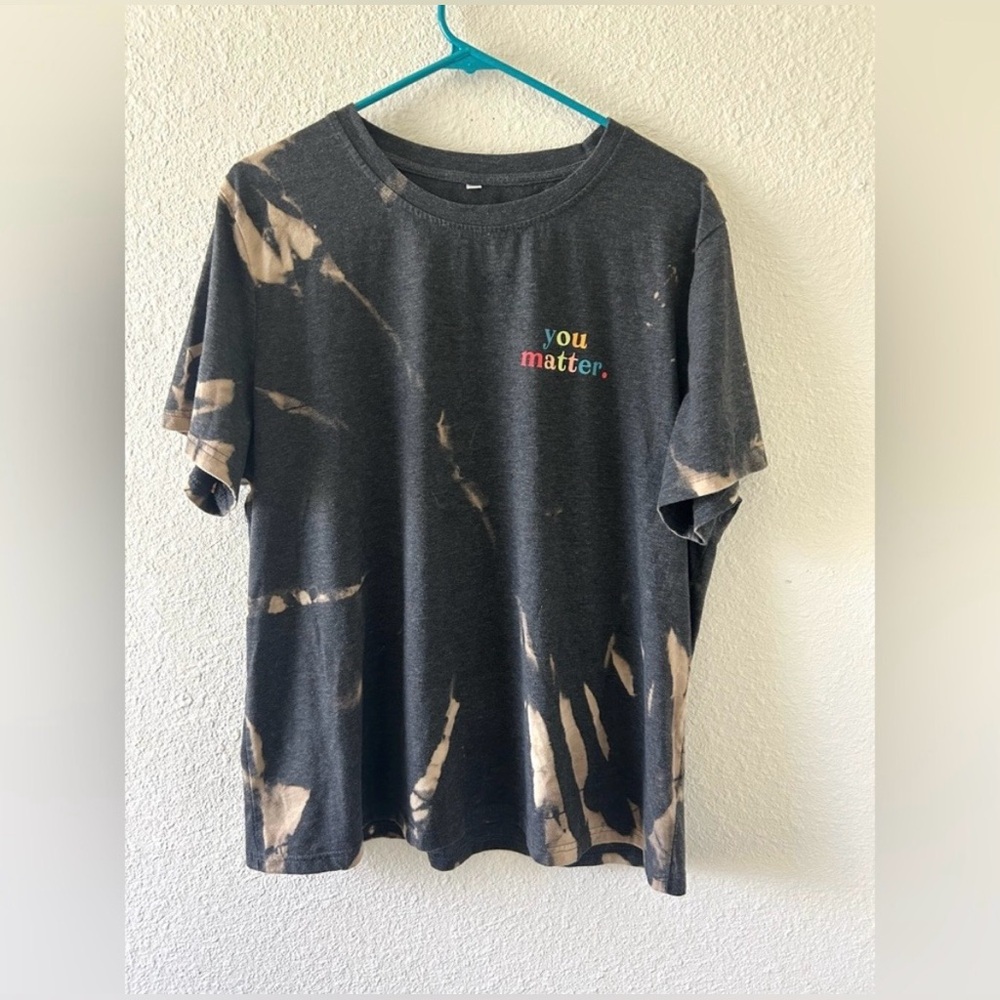 Bleach Dyed “You Matter” Graphic T-Shirt | Size 2XL | One of a Kind - Picture 9 of 9